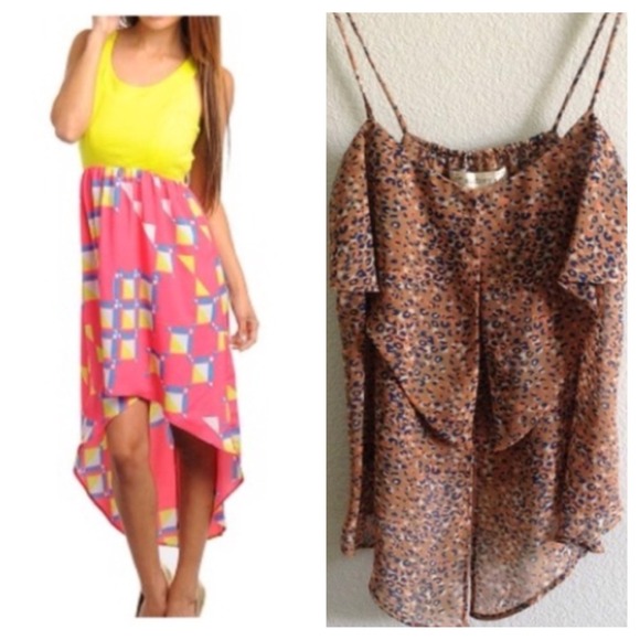 Bundle Medium Top & Medium Yelliw high low dress