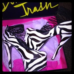 LondonTrash Zebra Striped high heels