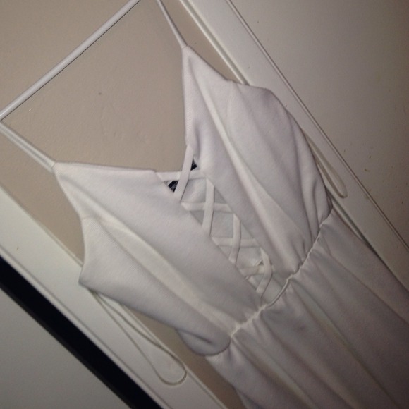 mid thigh length white dress!