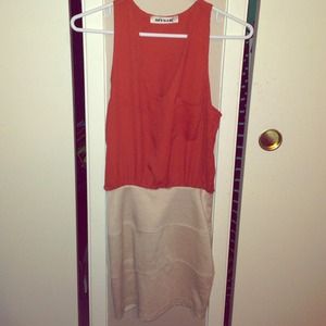 Orange & tan dress
