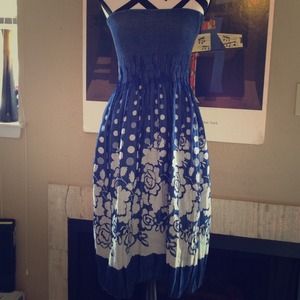 Lapis shimmery blue floral dress
