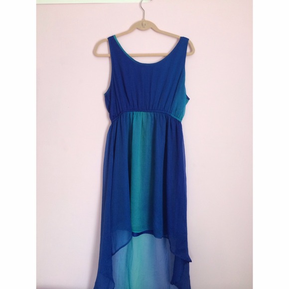 High low blue sundress