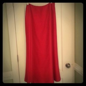 Ann Taylor long red evening skirt