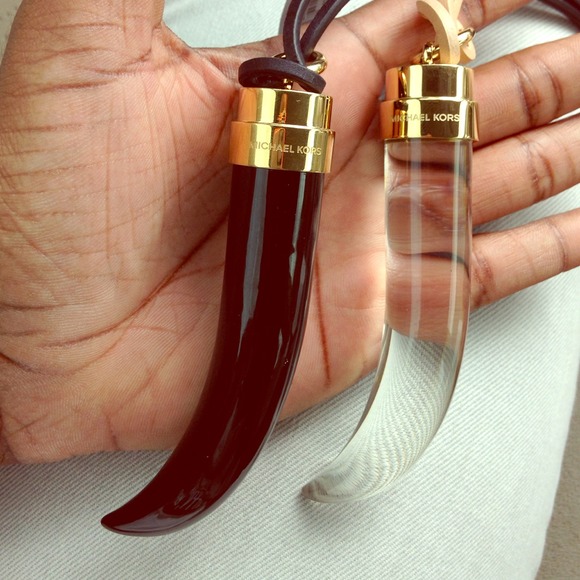 BUNDLE 2 MK Large Leather Horn Pendant Necklaces