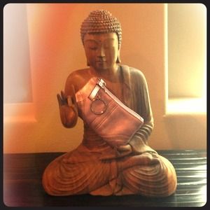 ✨❗️SOLD❗️✨Coach Metallic Pink Keychain Wallet