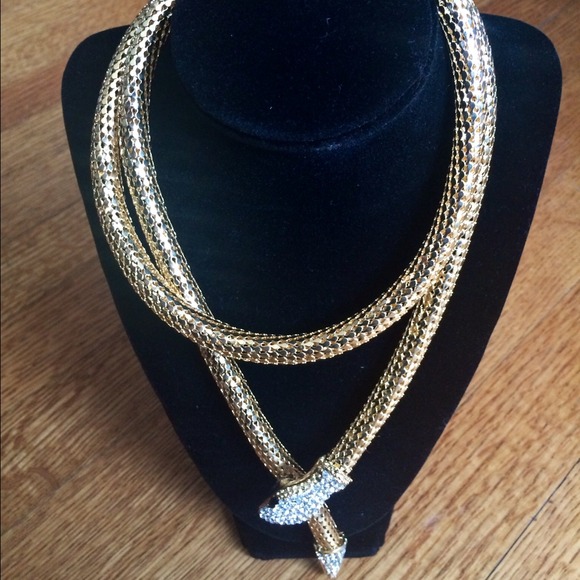 Snake wrap bling necklace - Picture 1 of 2