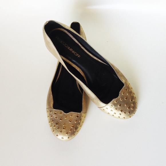 Rebecca Minkoff Shoes - Gold Studded Rebecca Minkoff MAB Flats