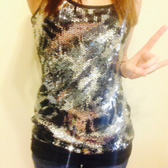 Black and Silver Racerback Tank