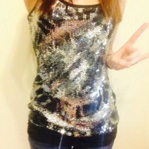 Black and Silver Racerback Tank