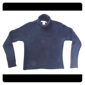 Black cotton/acrylic/rayon turtleneck by Nine West