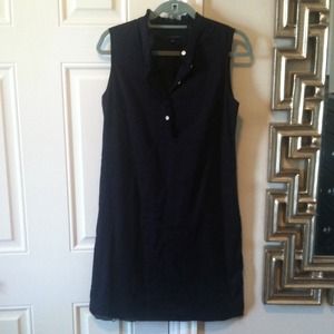 Navy linen sleeveless dress