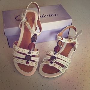 Brand new! White strappy sandals