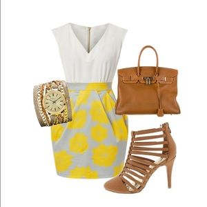 Fab cognac brown Caged gladiator heel sandals