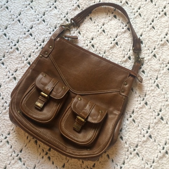 Brown leather purse