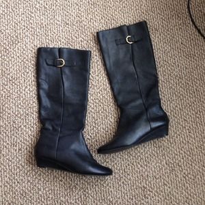 Leather wedge boots.   In great condition!!