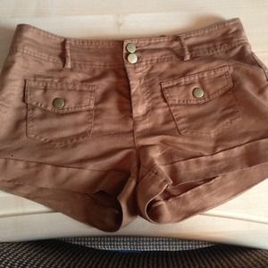 High waisted brown soft shorts