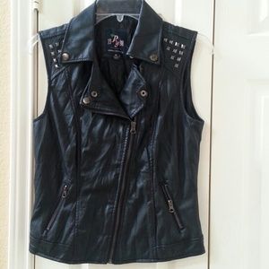 Funky black biker vest