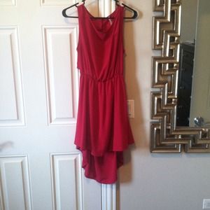 Red high-low dress