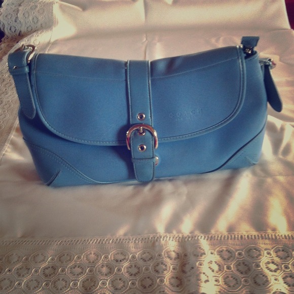 Blue coach handbag