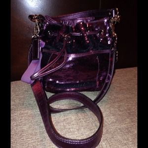 Coach Poppy Dark Purple Sequin Duffle