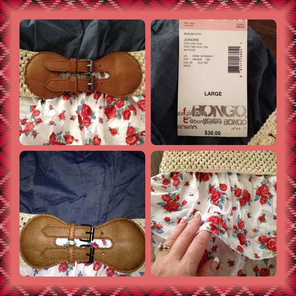 Pretty strapless top with belt - Picture 3 of 4