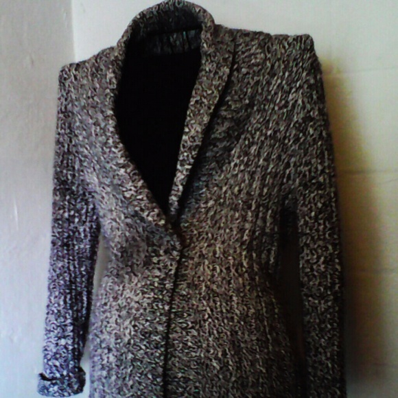 Marled Black and white cardigan