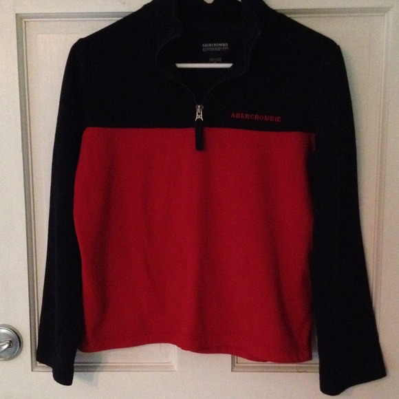 Boys navy & red Abercrombie fleece pullover XL