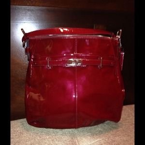 Authentic Coach Chelsea Patent Ashley Hobo - Wine