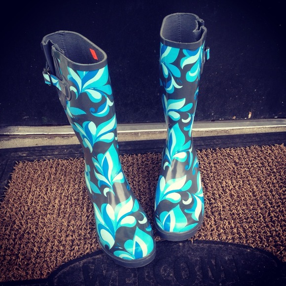Boots - Reserved! Blue and gray Rain boots