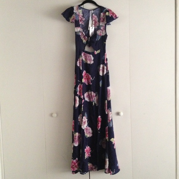 reformed floral maxi dress