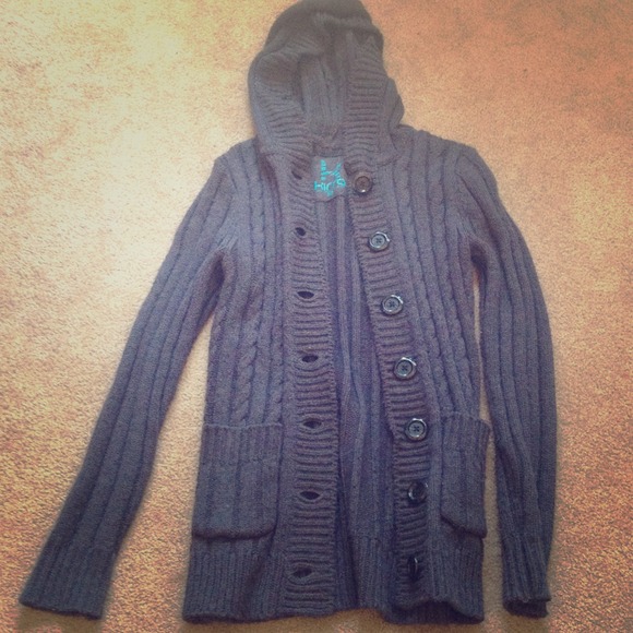 Grey button up sweater