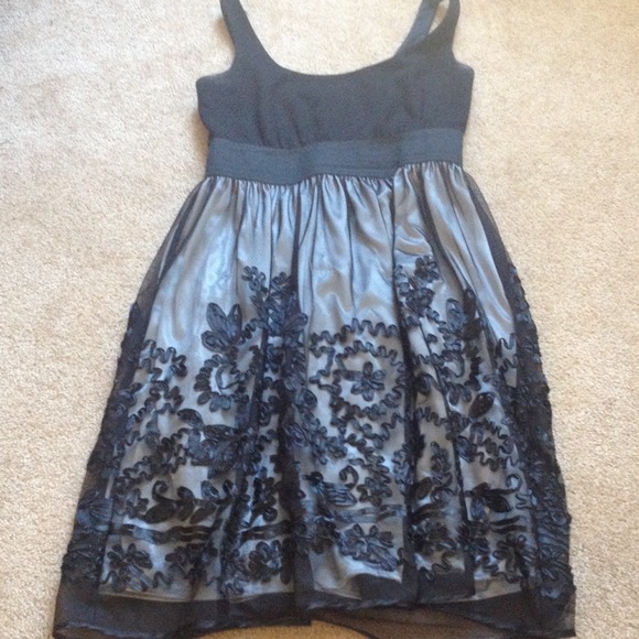Charcoal grey and black formal dress
