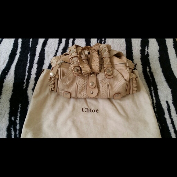 Chloe Handbags - Chloe Creme Python Silverado Bag
