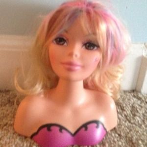 Barbie head play doll