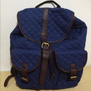 Quilted blue backpack! Unisex men's women's