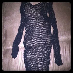 RESERVED FOR sacred_heart Black wide fishnet top