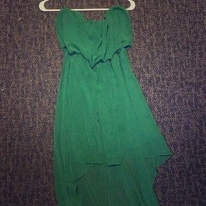 Dark green high low dress