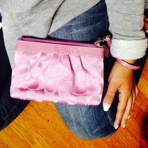 Authentic Pink Coach Wristlet