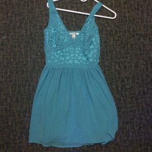 Flower blue light dress