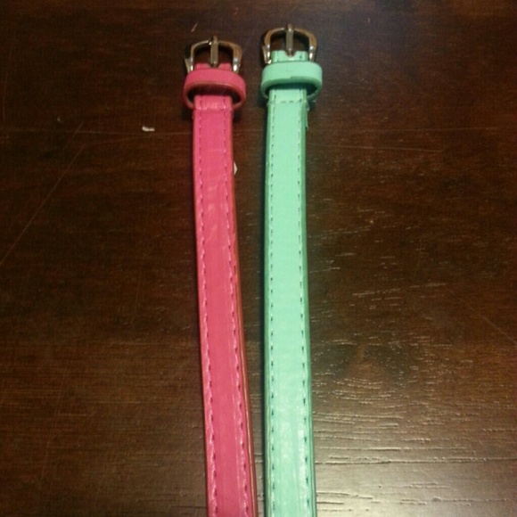 Bundeled Mint & Pink Thin Belts
