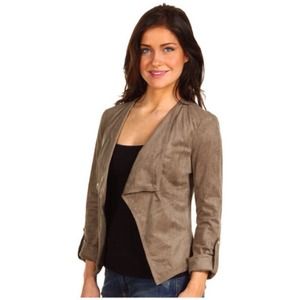 Anne Klein Petite Faux Suede Cropped Jacket. NWOT