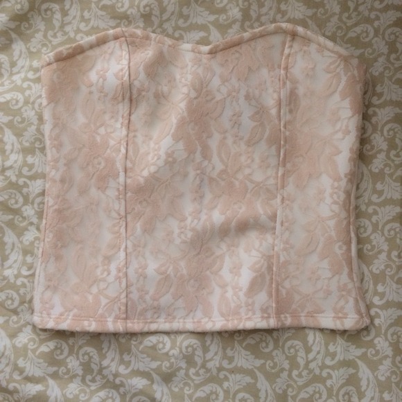Pink lace bustier