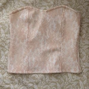 Pink lace bustier