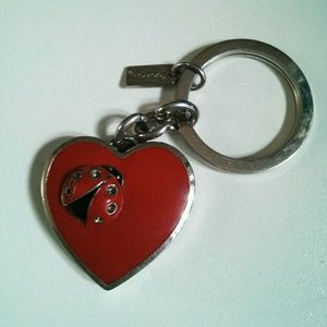 🗼COACH lady bug locket keychain
