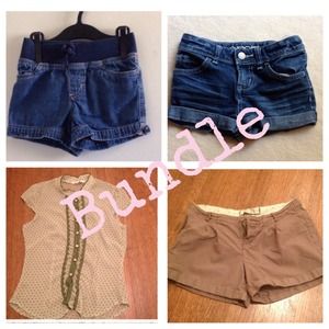 Bundle- top, shorts  and 2 lil girl shorts