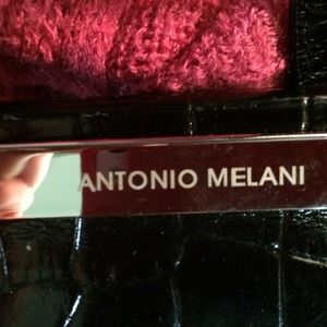 ANTONIO MELANI black leather croc bag