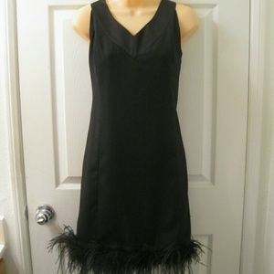Feather bottom shift dress