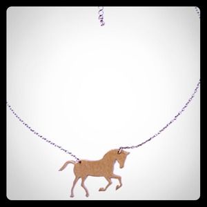 Gold Horse (plate-like) Neckalace