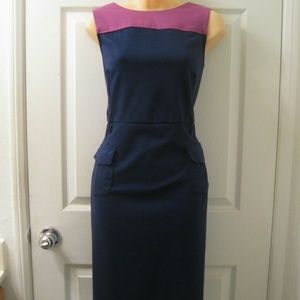 Two tone sleeveless dress with pockets
