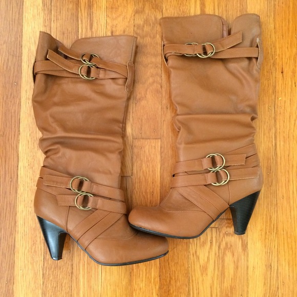 Boots - Cognac heeled boots